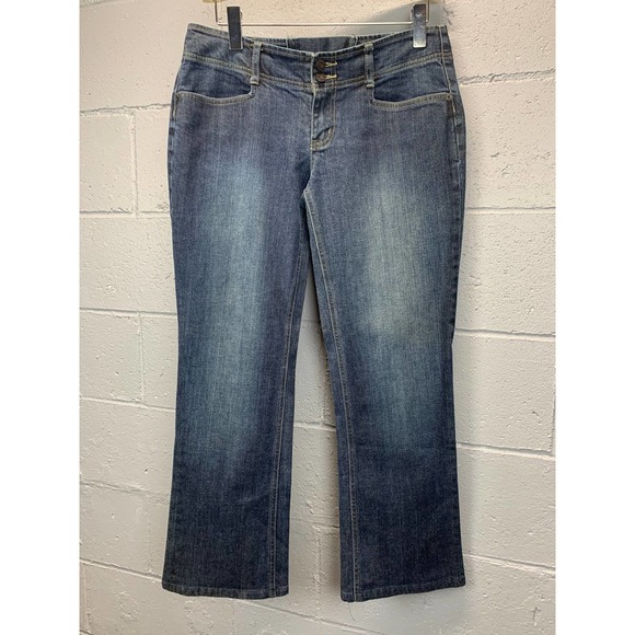 Y2K Guess Lace Up Back Low Rise Corset Jeans Medium Wash Embrodiered Stretch - Picture 7 of 10